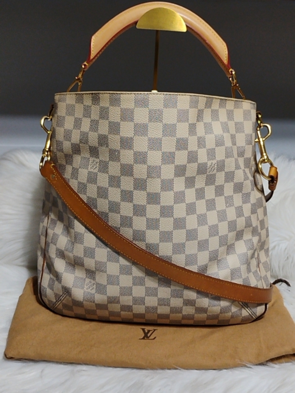 SALE! Louis Vuitton Damier Azur Sophie 2/Way Shoulder Bag W/DB & Strap